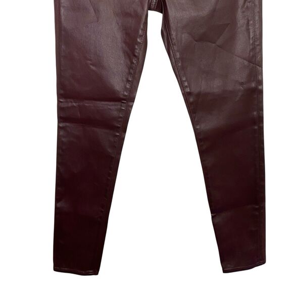 AG Adriano Goldschmied Pants Womens 27 Red Wine Legging Ankle Faux Leather NEW - Picture 6 of 13